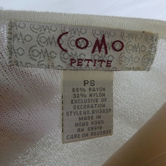 Como Petite Vintage Lightweight Button Front Cardigan Sweater Embroidered Floral - Picture 6 of 9